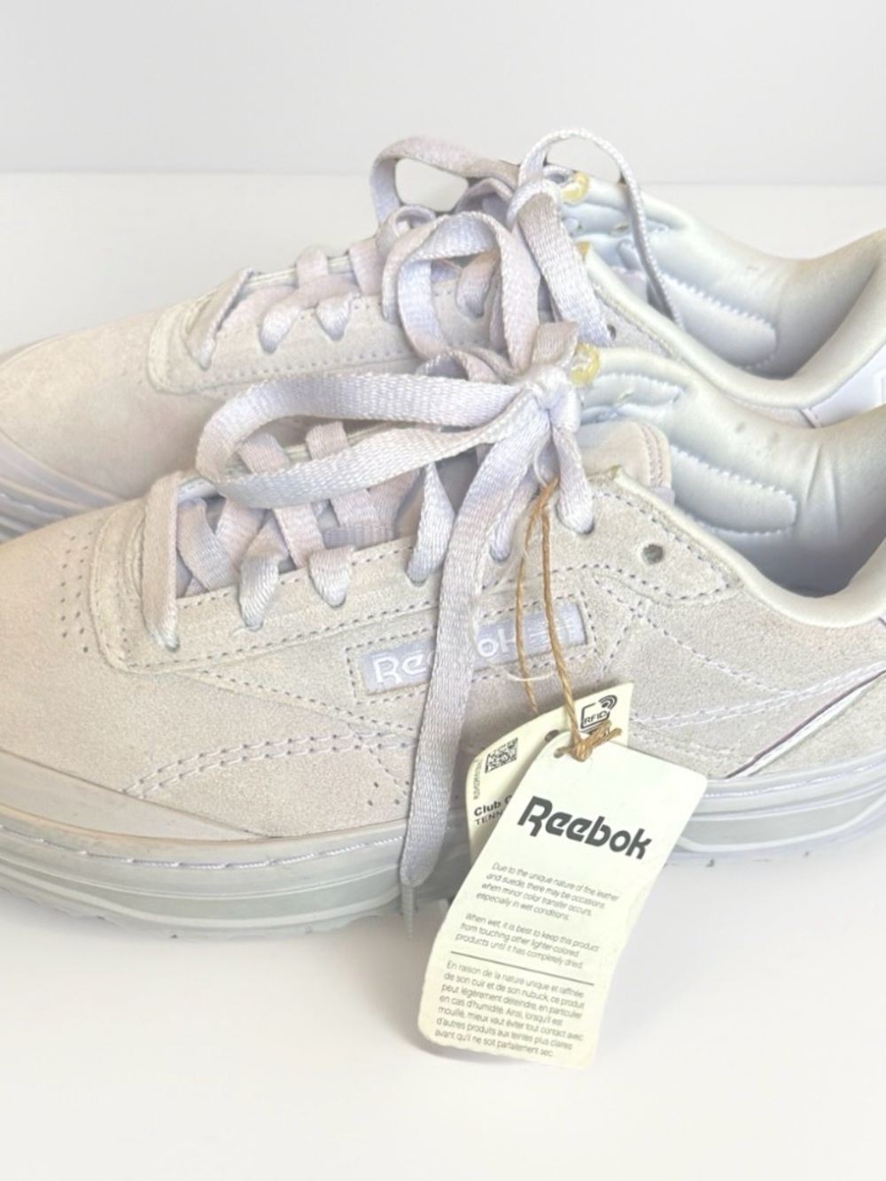 Reebok Suede Low-Top Sneakers in Pale Lilac women’s 8
